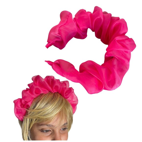 New Headband chiffon Pink hair accessories - Picture 2 of 8